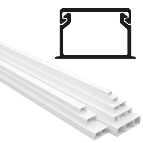 GOULOTTE 16X10 ADHÉSIVE BLANC  PRIX POUR 1 METRE