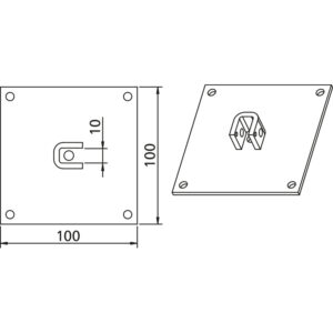 SUPPORT A PLAQUE CARRE 10  10 mm
