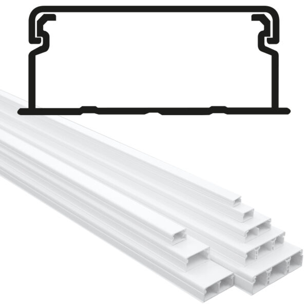 GOULOTTE 40X16 SANS SÉPAR ADHÉSIVE BLANC1 METRE – Image 2